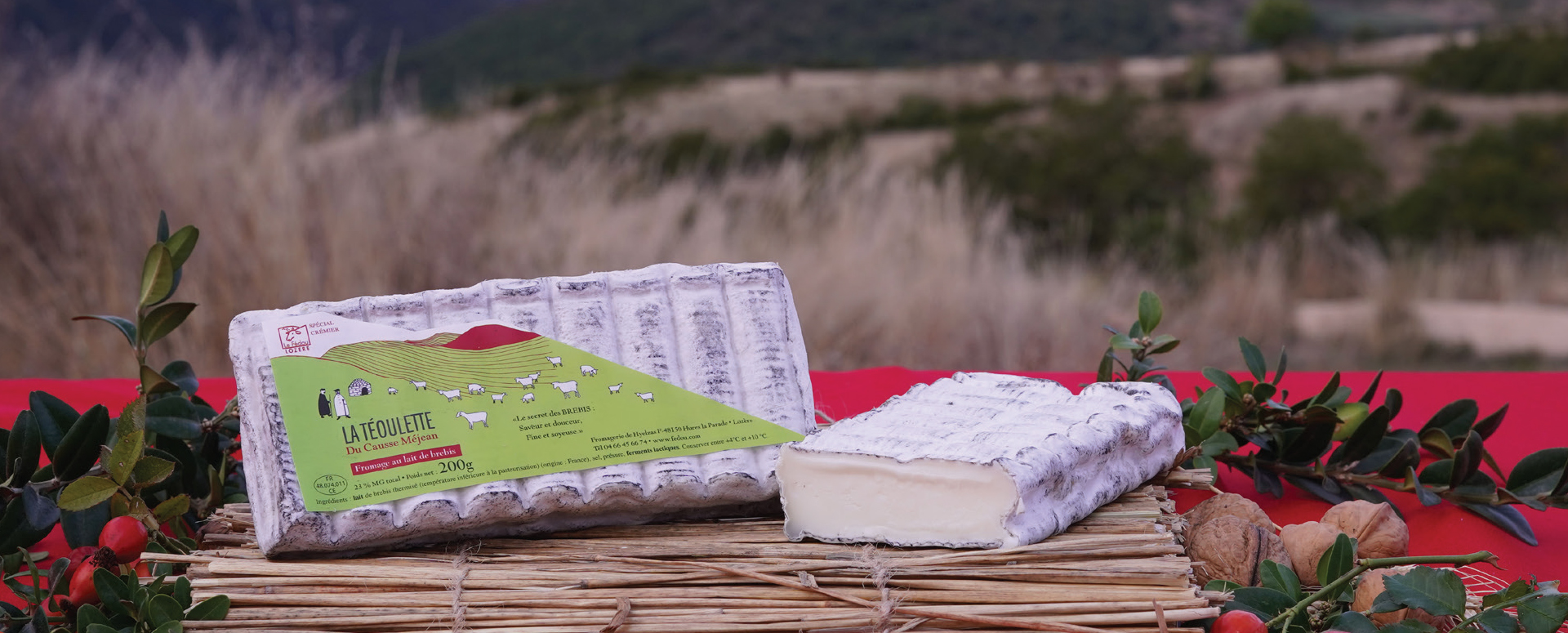 Brique cendrée La Téoulette au lait de brebis du causse Méjean.
