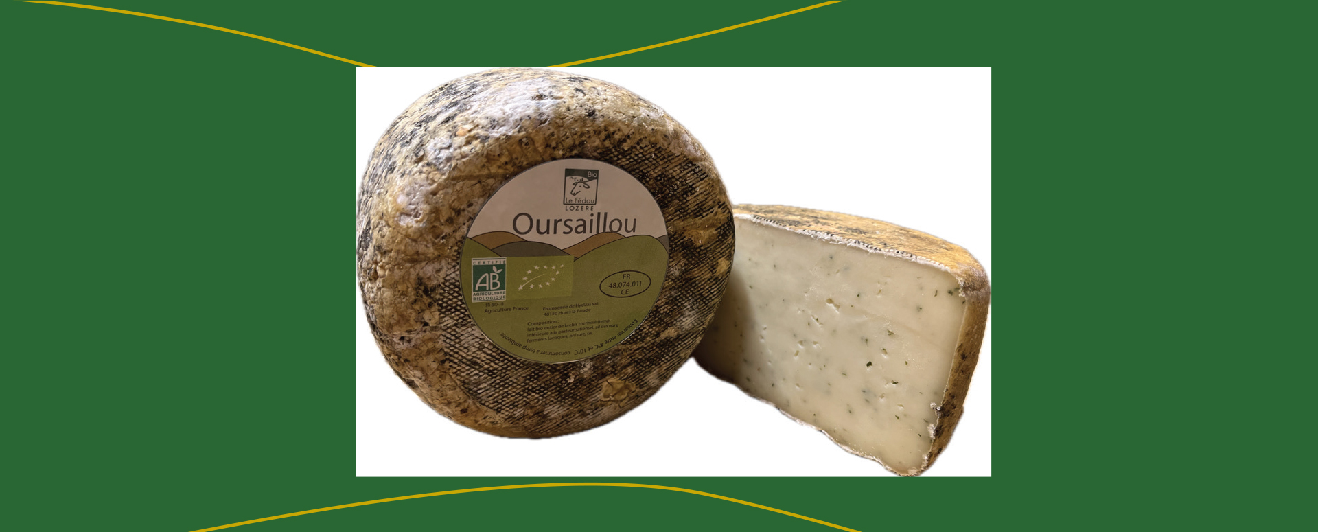 Tommette Oursaillou bio au lait de brebis et à l'ail des ours de Lozère.